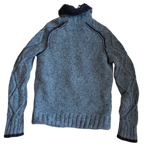 Vintage Energie Miss Sixty Mens Small Wool Sweater Cable Knit Sherpa Lined Italy - Picture 3 of 11